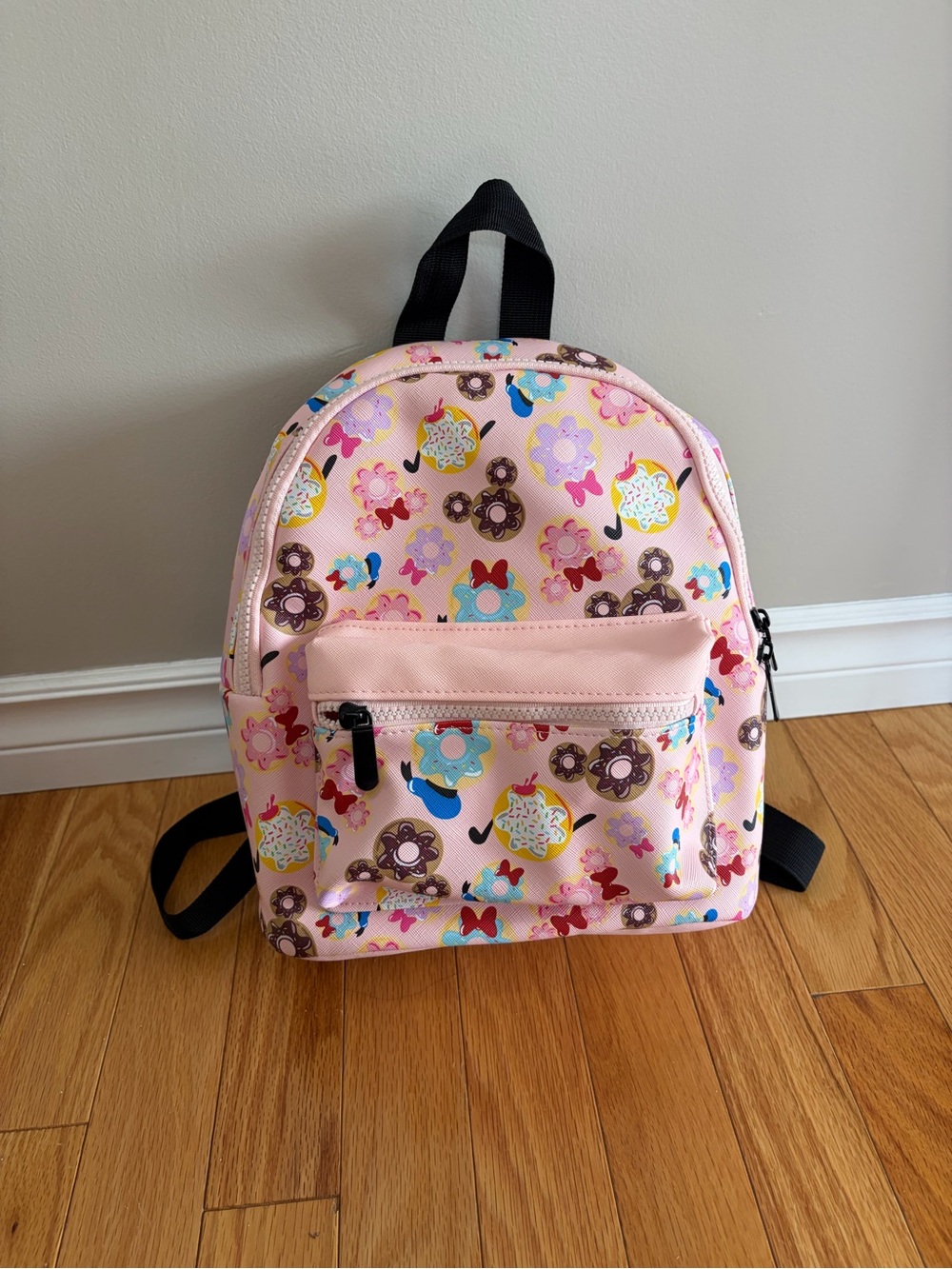 Bioworld Pink Kids Mini Backpack with Donut & Bow Pattern